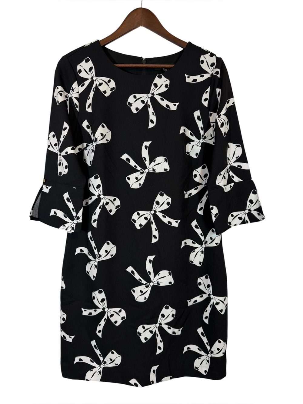 Banana Republic Black Dress with White Bow Print
